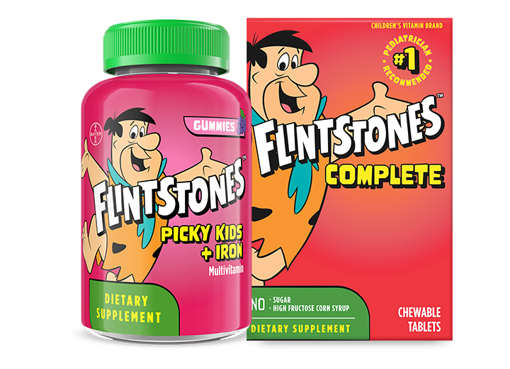 Flintstones™ Picky Kids with Iron Multivitamin Gummies and a Pack of Flintstones™ Complete Chewable Tablets 