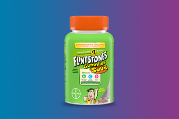 purple and blue bottle of Flintstones Gummies Complete