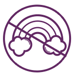 purple icon of no synthetic colors label
