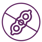 purple icon of no soy label