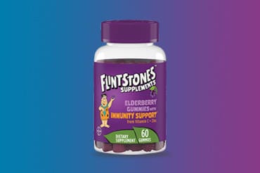 purple bottle of flintstones™ elderberry gummies with immunity support 60 ct