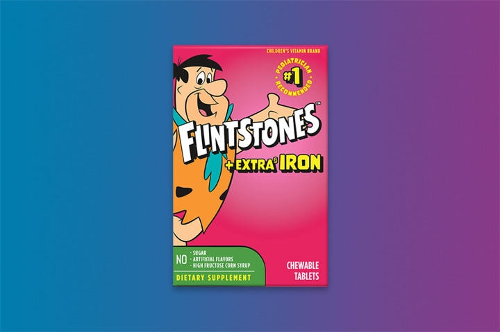 red box of Flintstones™ Chewable with Iron